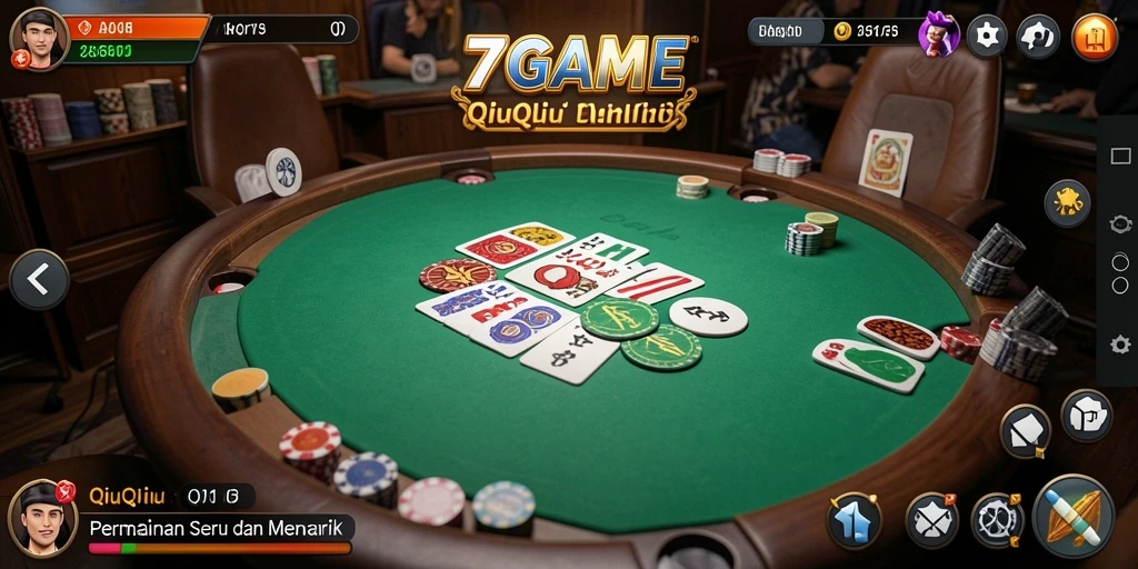 Tampilan gameplay seru dan menantang di 7GAME QiuQiu.