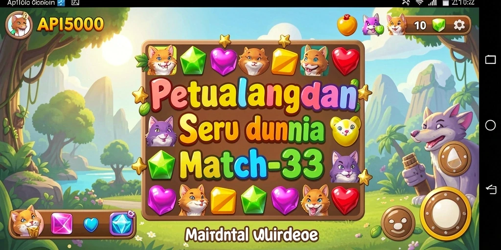 Screenshot gameplay API5000 menampilkan aksi Match-3 yang menyenangkan.