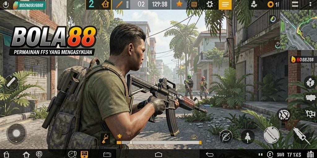 Tampilan menarik dari gameplay FPS BOLA88.
