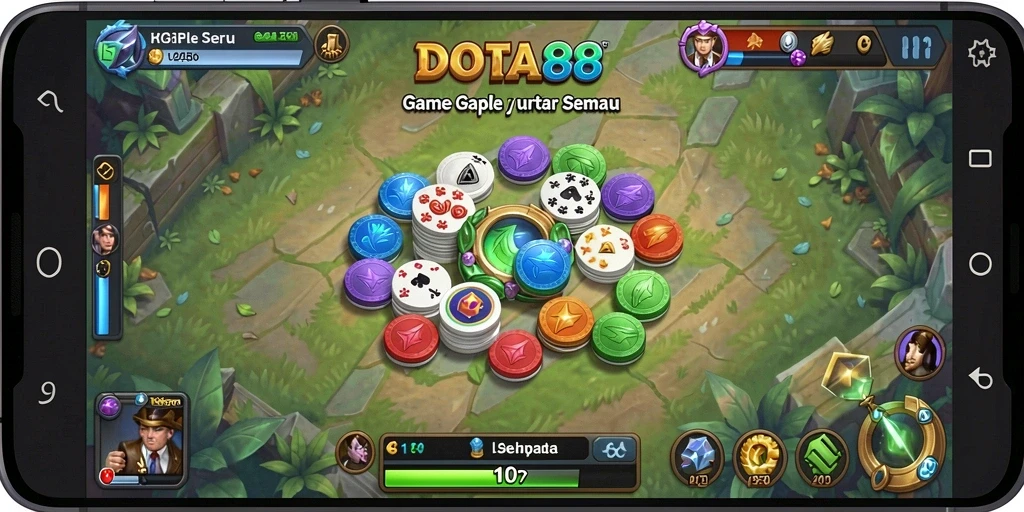 Screenshot gameplay DOTA88 memperlihatkan aksi seru permainan Gaple.