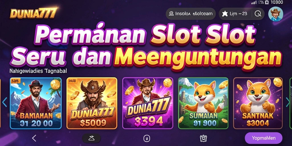 Gambaran menakjubkan dari gameplay <strong>DUNIA777</strong> menampilkan putaran slot yang seru.