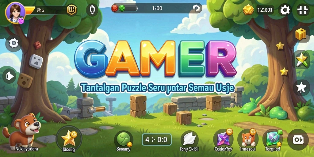 Screenshot GAMERP menunjukkan gameplay seru teka-teki yang menantang.