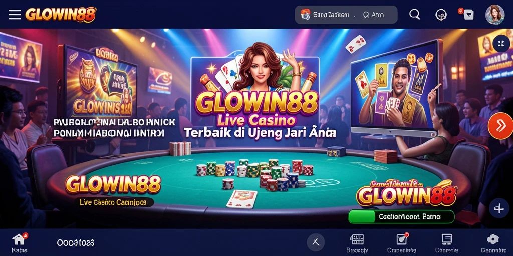 Tampilan gameplay Live Casino GLOWIN88 yang menarik dan interaktif.