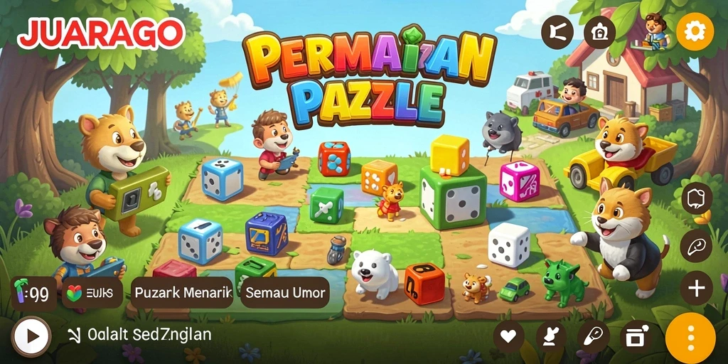 Screenshot JUARAGO menampilkan pemain yang fokus menyelesaikan puzzle yang menantang.