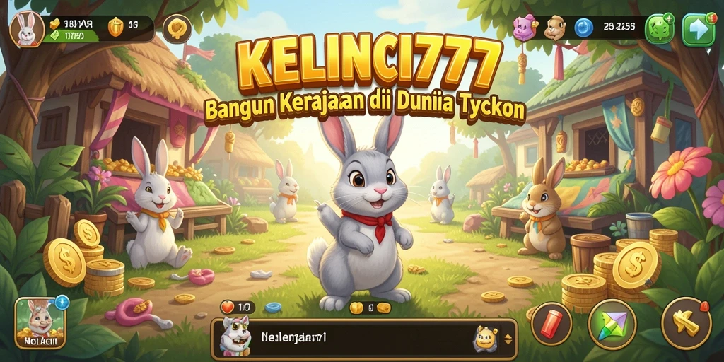 Tampilan gameplay KELINCI777 yang menawan dan interaktif dalam manajemen Tycoon.
