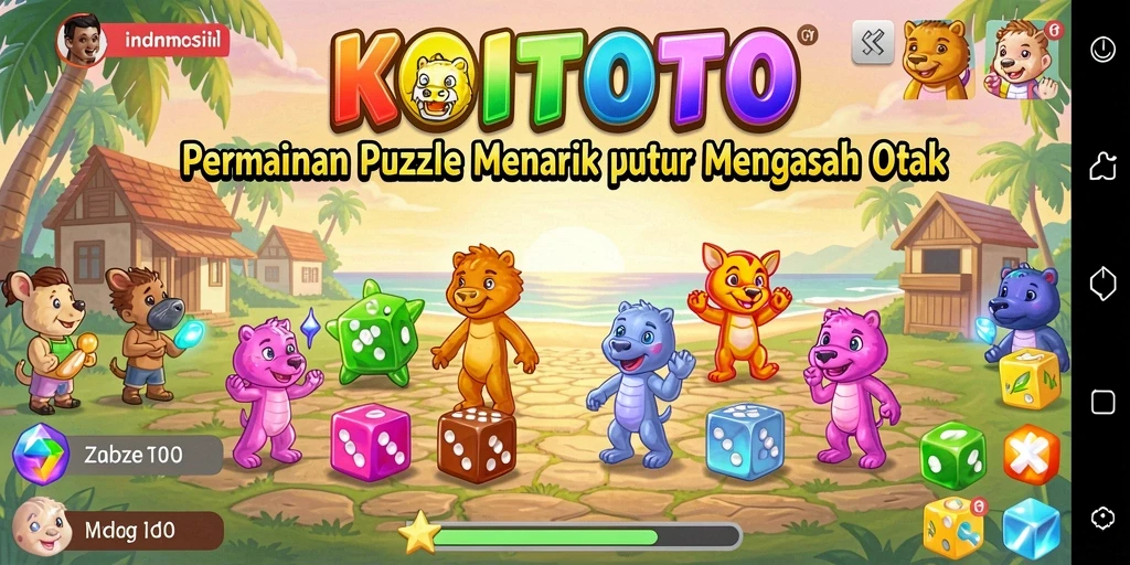 Screenshot gameplay KOITOTO menampilkan banyak tantangan puzzle yang seru.