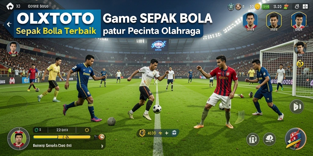 Screenshot gameplay OLXTOTO menampilkan aksi seru dalam pertandingan sepak bola.