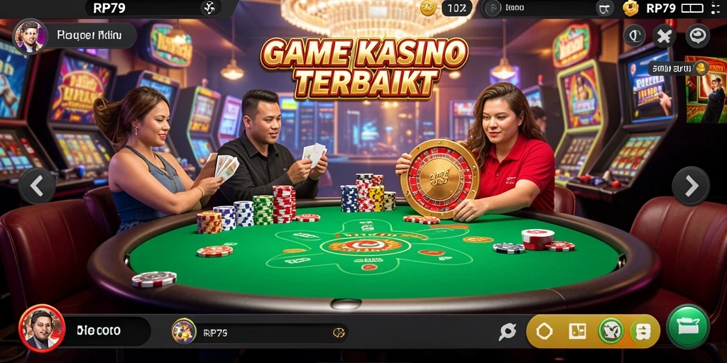 Gameplay menarik dengan variasi permainan Kasino yang seru.