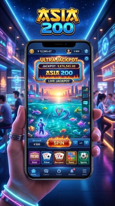 Tampilan antarmuka aplikasi asia200 yang sederhana dan intuitif.